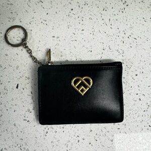 Furla Black Leather Keychain Wallet